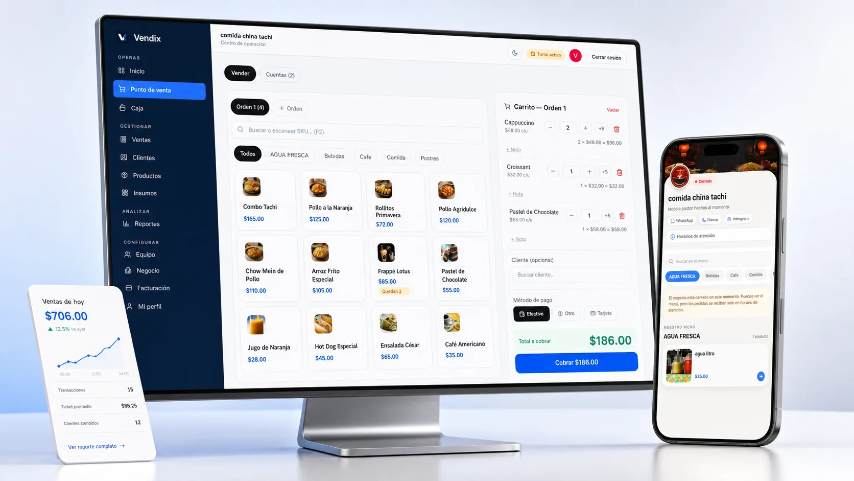 Vendix POS funcionando en distintos dispositivos